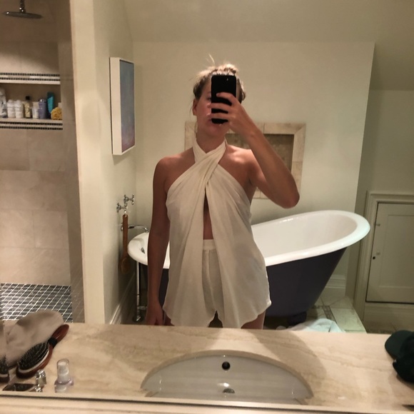 Free People linen cut out romper - Picture 1 of 5